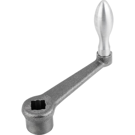 Crank Handle To DIN 469 Square Socket Sw=19 +0,3, A=200, H=158, Form:F Mach Handle Fixed, Cast Iron,